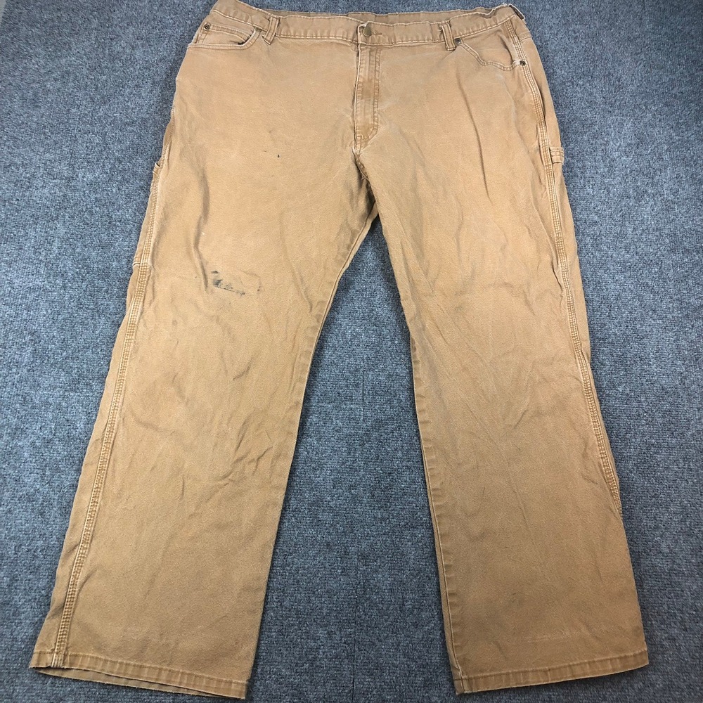 Genuine Dickies Men Carpenter Pant 40x30 Brown Duck Canvas Utility Work Trousers - Picture 1 of 11